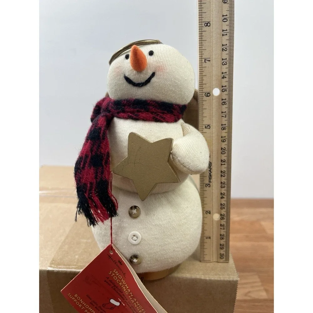 Vintage Hallmark‎ Snowman Angel Plush Stocking Hanger NEW with Tags